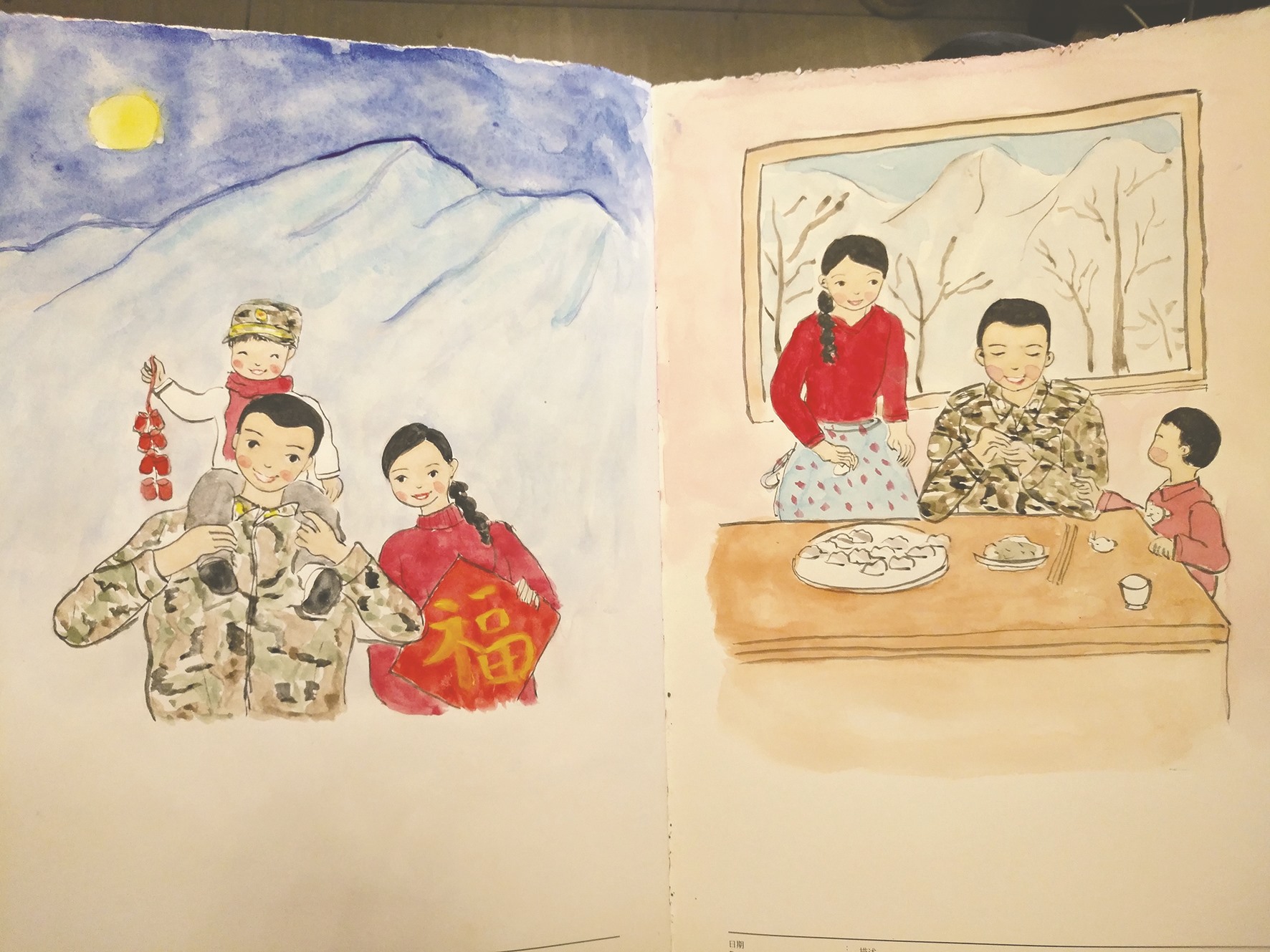 小学教师,军嫂刘媛莉把一家人画进画里,带着"团圆画"奔赴雪域高原拉萨
